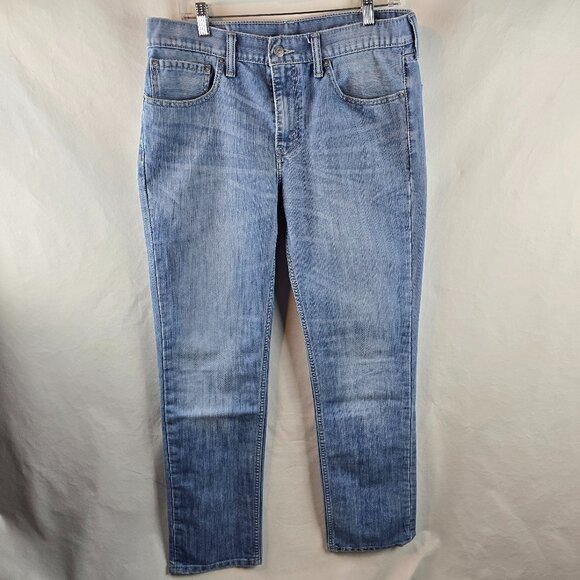Levis Jeans Mens 34x32 Blue Denim Light Wash 511 Slim Fit Stretch Classic Casual - Picture 1 of 11